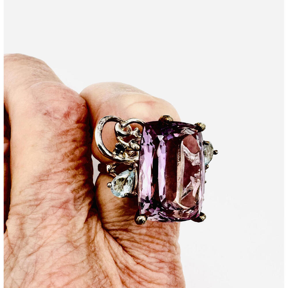 Large Amethyst Statement Ring - - image 4